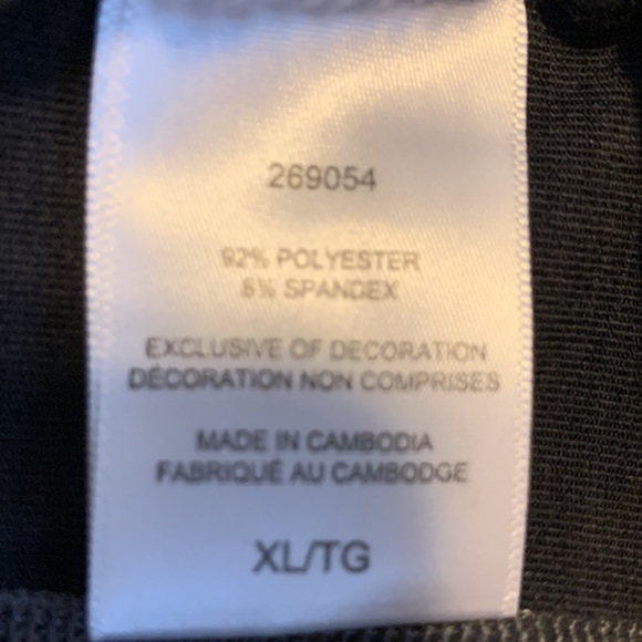 Champion long sleeve , fitted top, Black with Grey stitching detail. XL. - Picture 8 of 8